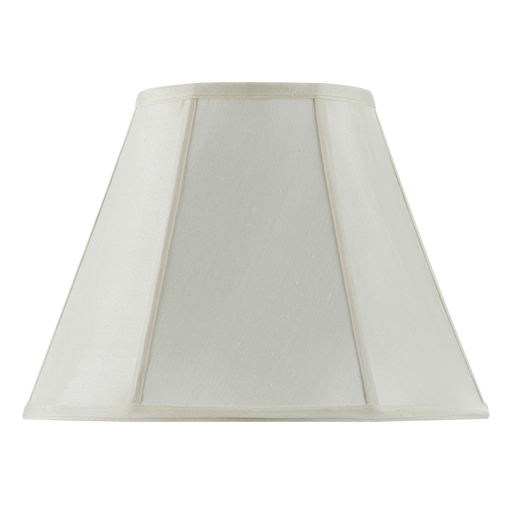 Off-white Fabric and Metal Vertical Piped Basic Empire Lampshade