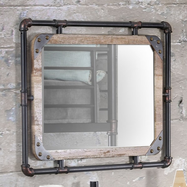 Furniture of America Revo Industrial Antique Black Framed Wall Mount Mirror 0d46968e 3ec5 480d b7be 3178f94b0db7_600