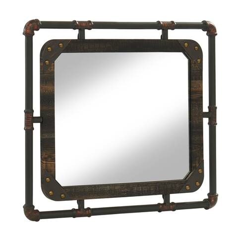 mirror metal industrial mirrors rectangular distressed