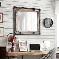 Furniture of America Revo Industrial Distressed Wall Mirror