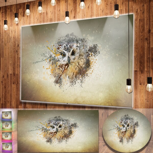 Shop Designart 'Large Gracing Owl' Large Animal Metal Wall Art - On