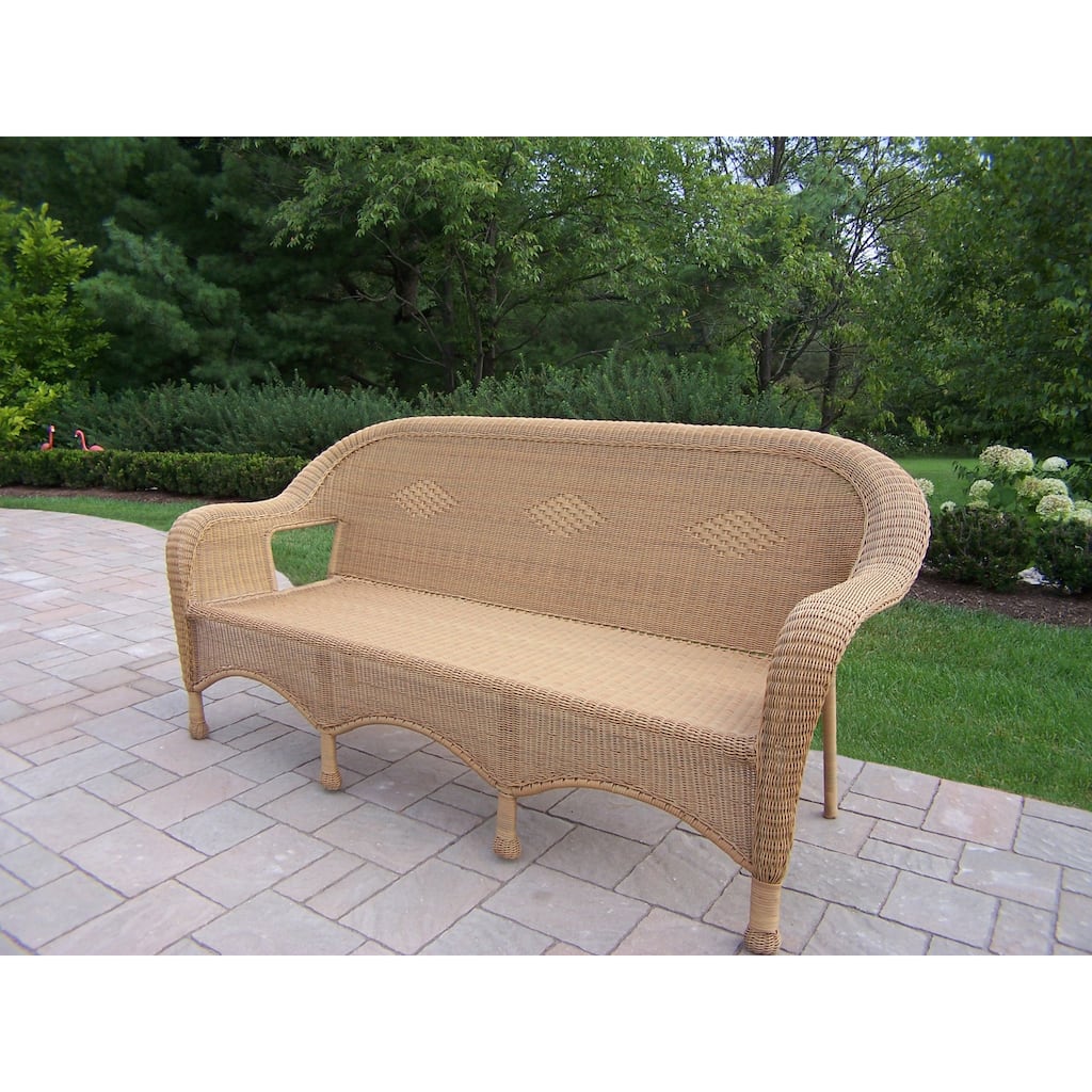 Calabasas Outdoor Resin Wicker 3-Person Sofa