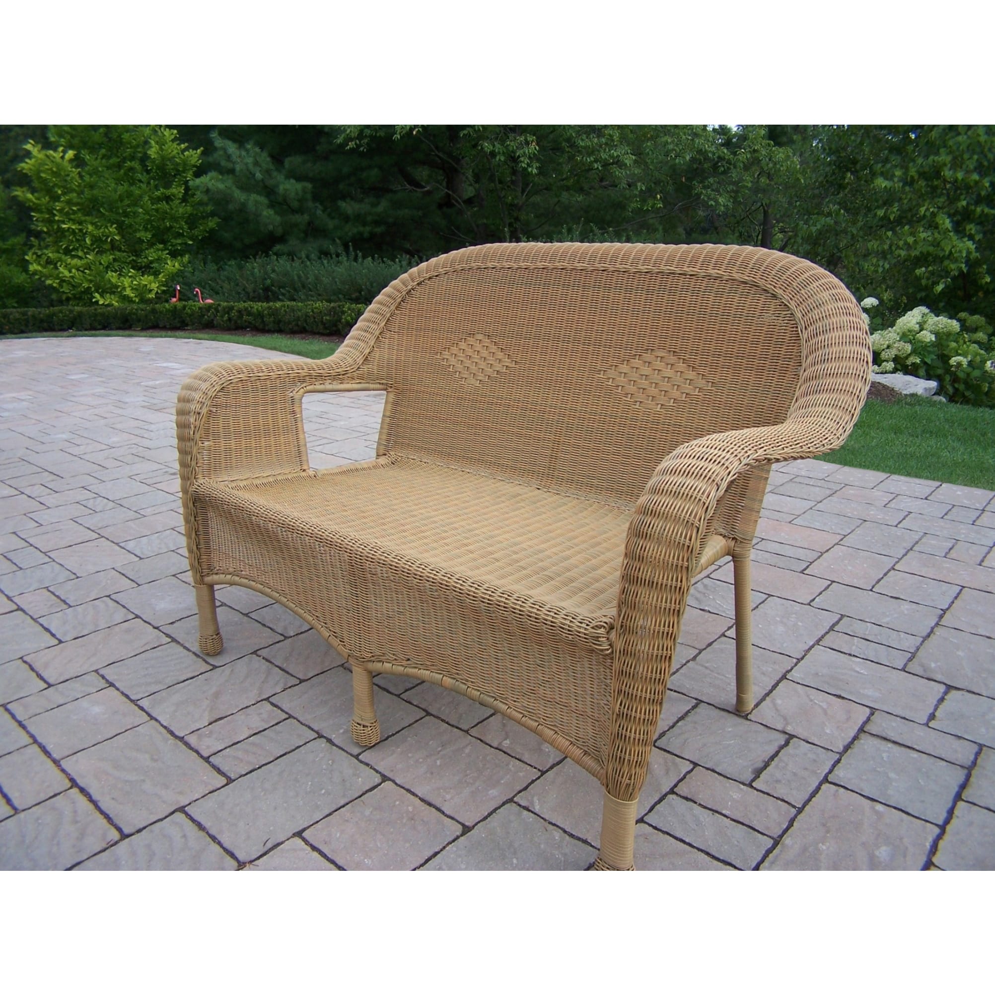 Shop Black Friday Deals On Calabasas Outdoor Patio Honey Resin Wicker Loveseat Overstock 13623059