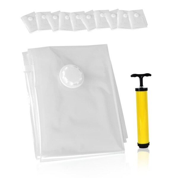 SereneLife SLVBXL10 Vacuum Storage Bags - Air Tight Space Saver Bag Bundle (10 Bags)