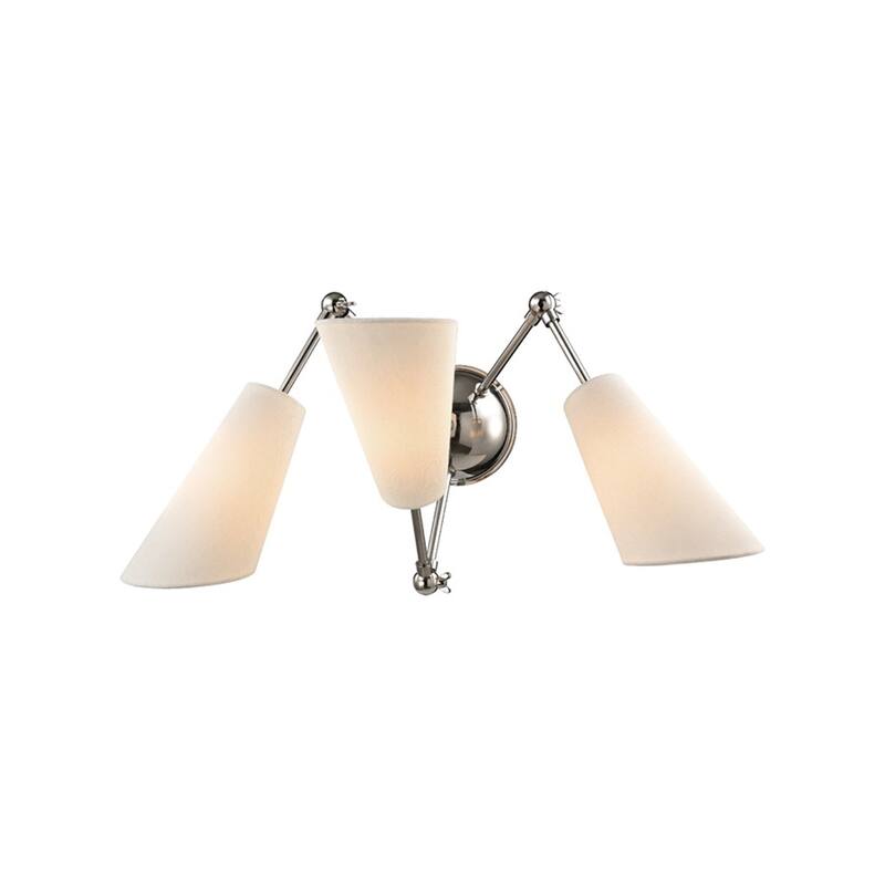 Hudson Valley Buckingham 3 Light Polished Nickel Wall Sconce - Polished Nickel
