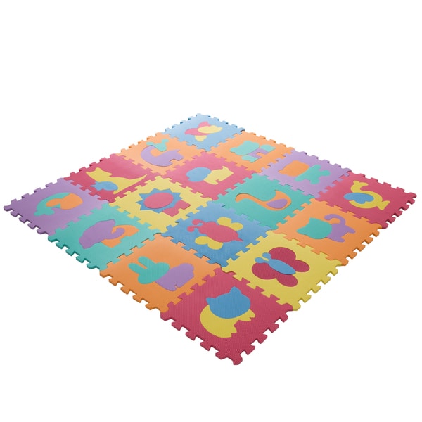 Shop Interlocking Foam Tile Play Mat With Animals Nontoxic