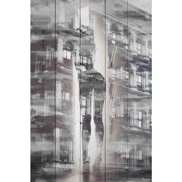 Handmade Parvez Taj - Arches and Columns Print on Reclaimed Wood