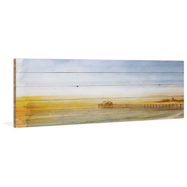 Handmade Parvez Taj - Malibu Pier Print on Reclaimed Wood