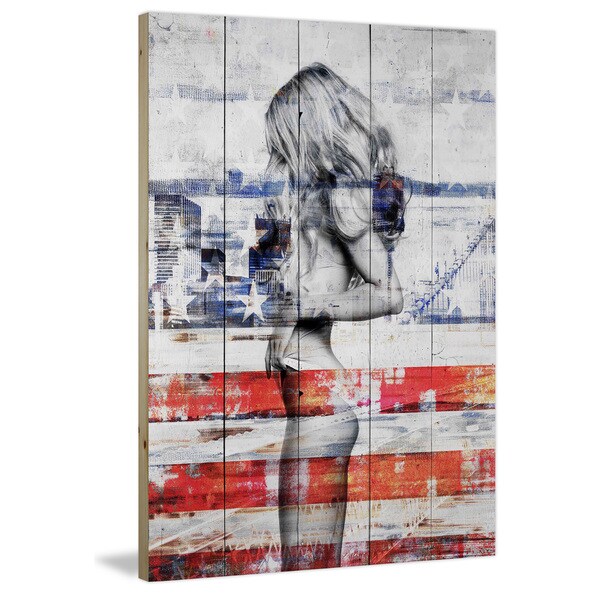 Handmade Parvez Taj - Behind the Stripes Print on Reclaimed Wood