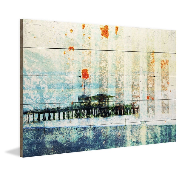 Handmade Parvez Taj - Santa Monica Pier Print on Reclaimed Wood