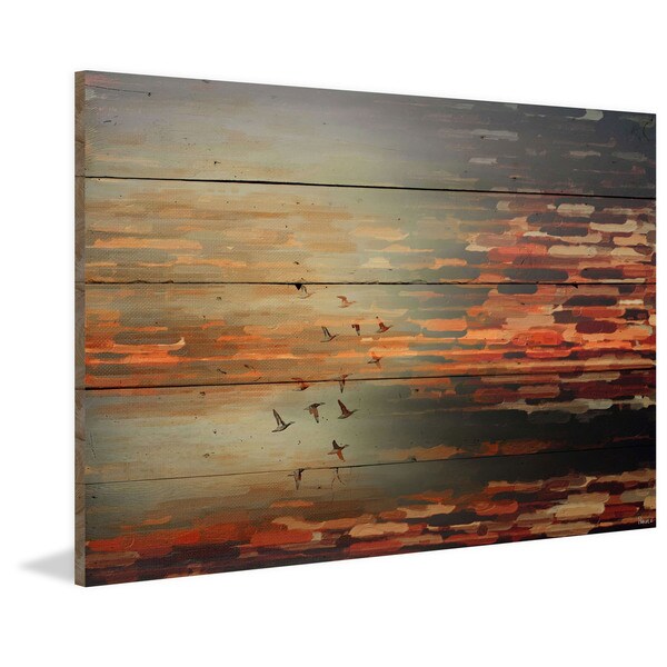 Handmade Parvez Taj - Night Flight Print on Reclaimed Wood