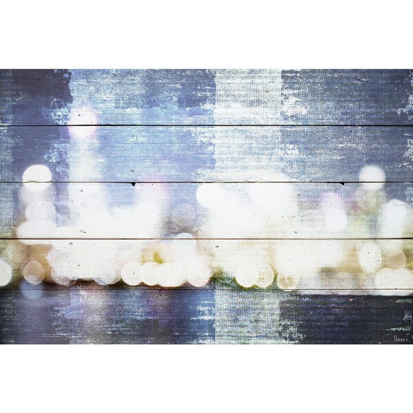 Handmade Parvez Taj - City Scape Print on Reclaimed Wood