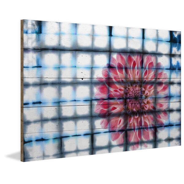 Handmade Parvez Taj - Caged Peony Print on Reclaimed Wood