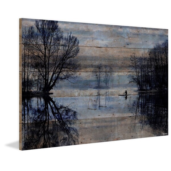 Handmade Parvez Taj - Burntroot Lake Print on Reclaimed Wood