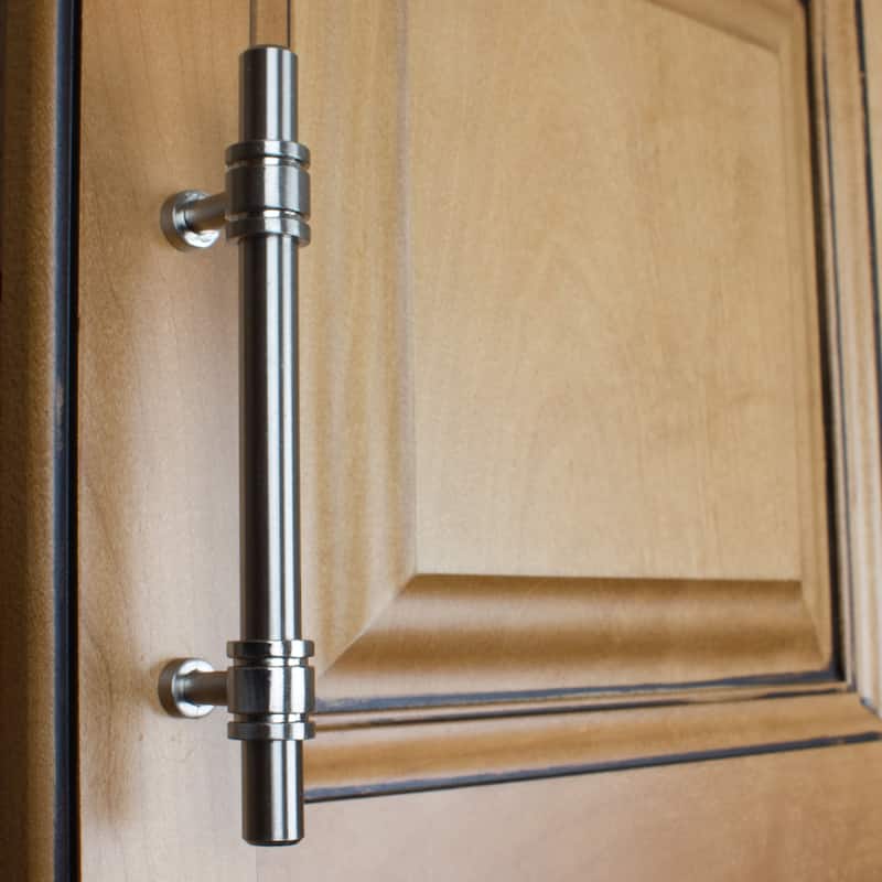 GlideRite 3.75 inch CC Satin Nickel Solid Steel Barrel Ring Cabinet Bar Pulls (Pack of 10 or 25)