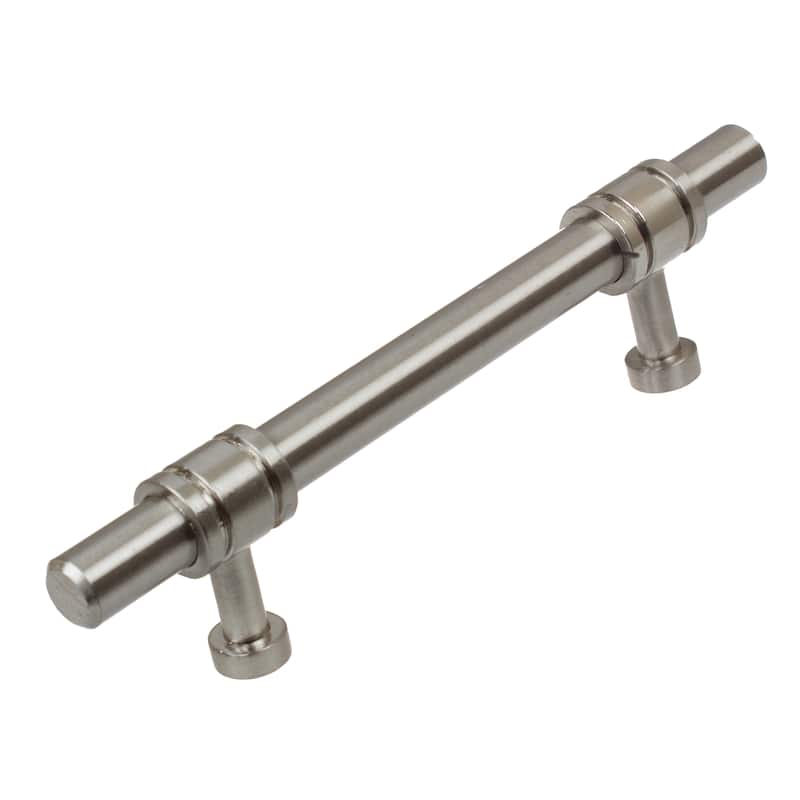 GlideRite 3.75 inch CC Satin Nickel Solid Steel Barrel Ring Cabinet Bar Pulls (Pack of 10 or 25) - Satin Nickel - Pack of 10