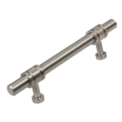 GlideRite 3.75 inch CC Satin Nickel Solid Steel Barrel Ring Cabinet Bar Pulls (Pack of 10 or 25)