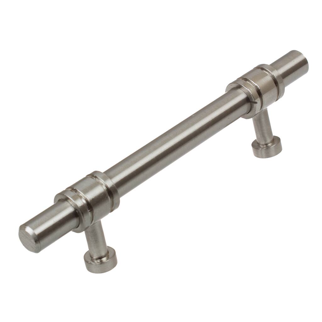 GlideRite 3.75 inch CC Satin Nickel Solid Steel Barrel Ring Cabinet Bar Pulls