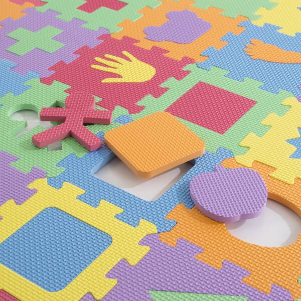 Shop Interlocking Foam Tile Play Mat With Shapes Nontoxic