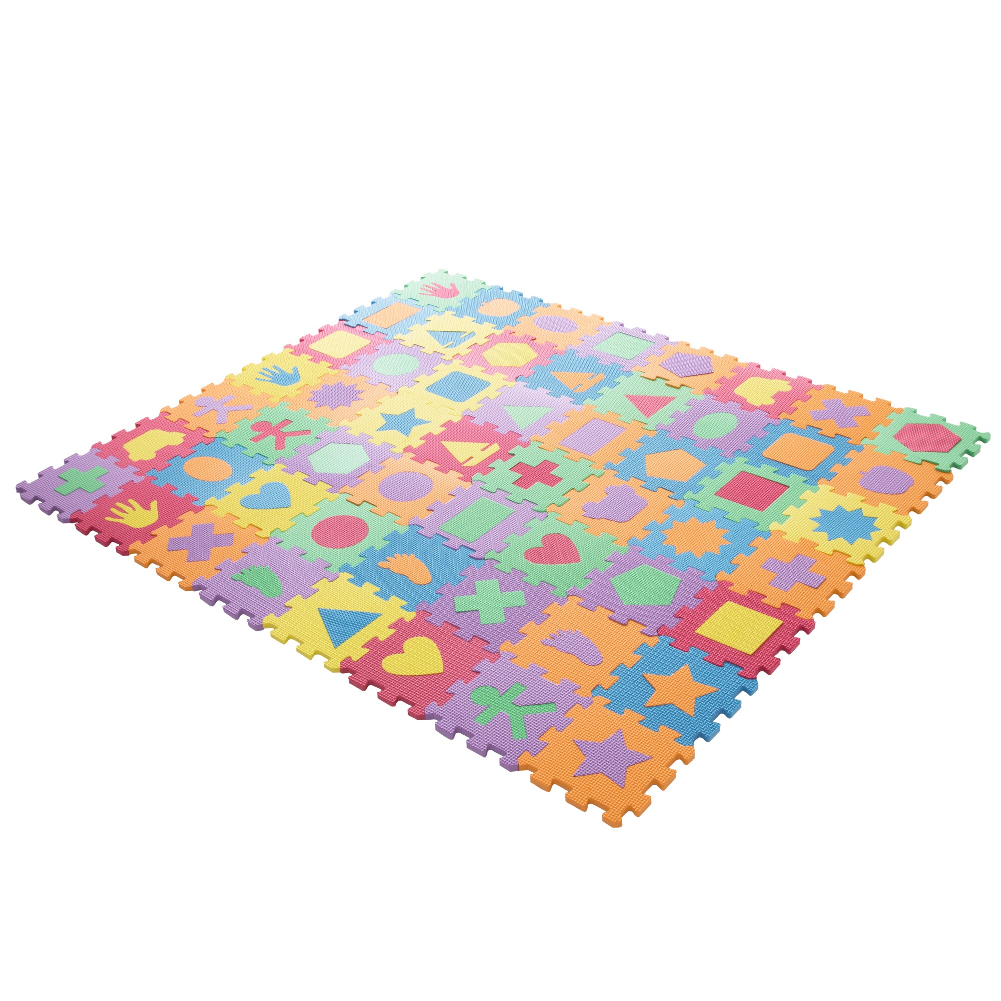 Shop Interlocking Foam Tile Play Mat With Shapes Nontoxic