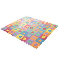 Interlocking Foam Tile Play Mat with Shapes - Nontoxic Children's Multicolor Puzzle Tiles by Hey! Play!