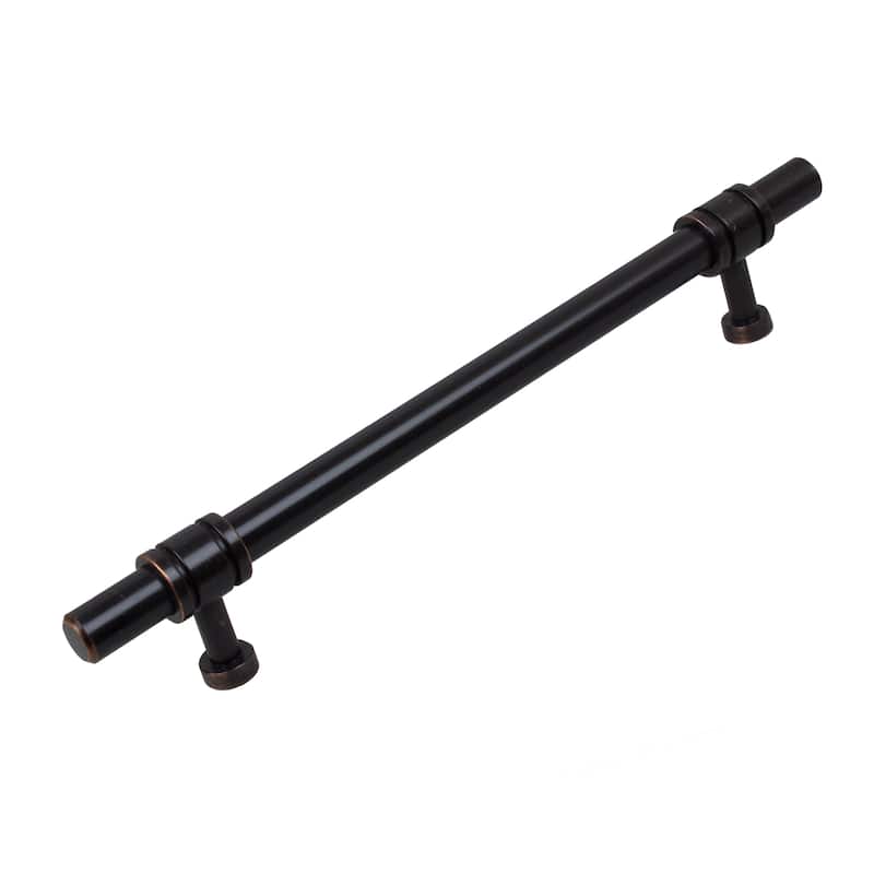 GlideRite 6-5/16 in. CC Oil Rubbed Bronze Solid Steel Barrel Ring Cabinet Bar Pulls (Pack of 10 or 25) - Pack of 10