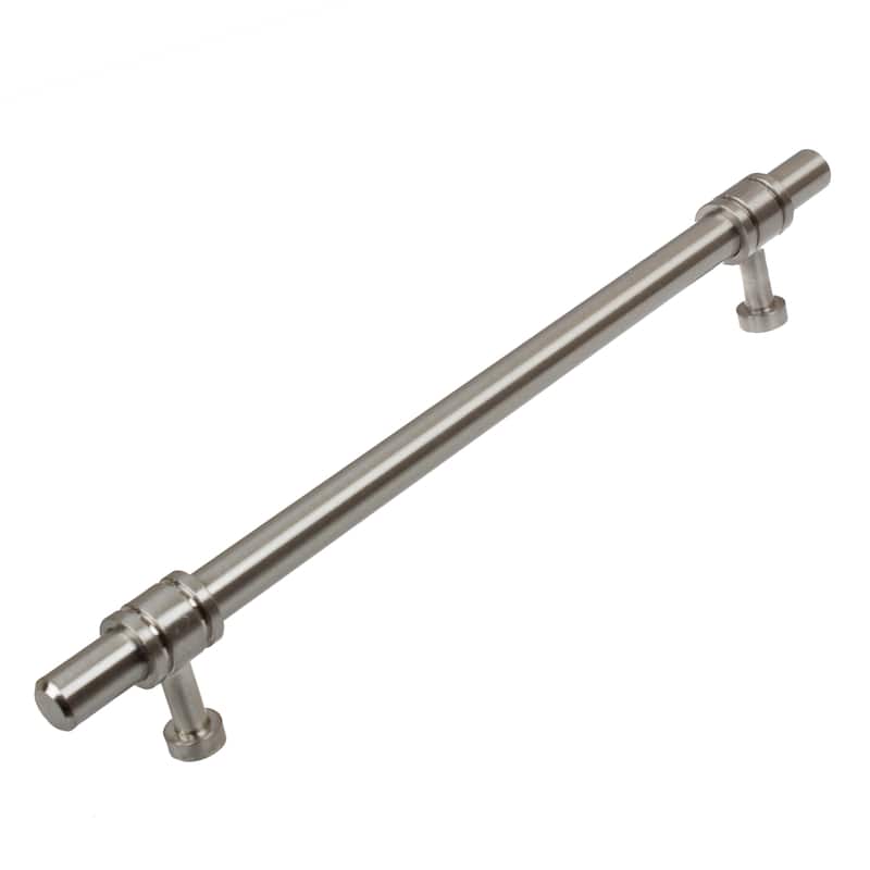 GlideRite 7.625 inch CC Satin Nickel Solid Steel Barrel Ring Cabinet Bar Pulls (Pack of 10 or 25) - 7.625" - Satin Nickel