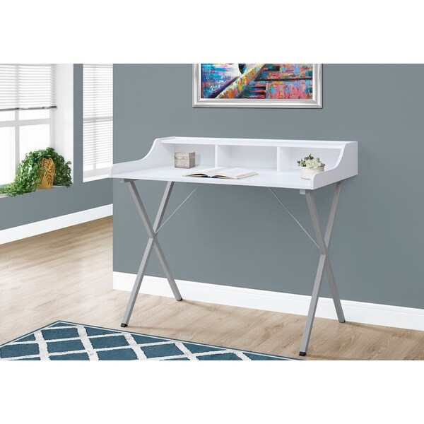 Silver/Metal Computer Desk Overstock 13626815