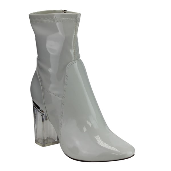 lucite heel boots