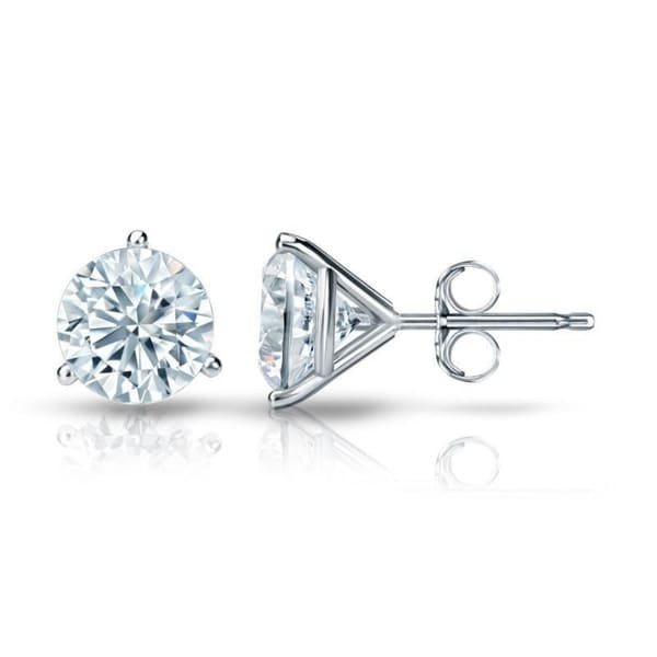 Round 2ct Tdw Gia Certified Martini Diamond Stud Earrings In Round 2ct Tdw Gia Certified Martini Diamond Stud Earrings In 14k Gold By Auriya