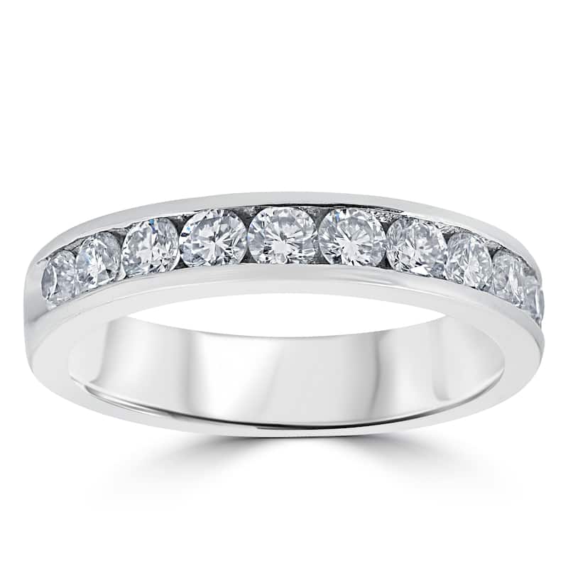 950 Platinum 1 ct TDW Diamond Channel Set Wedding Ring - White