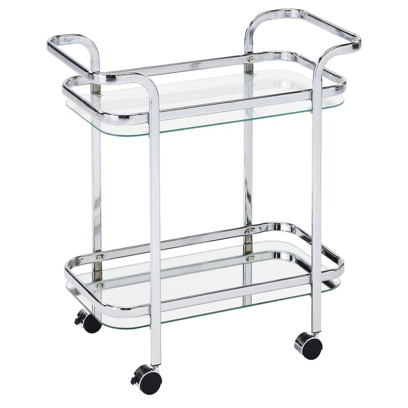Silver Orchid Heston Metal/ Glass 2-tier Trolley