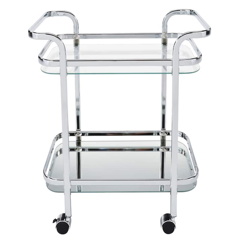 Silver Orchid Heston Metal/ Glass 2-tier Trolley
