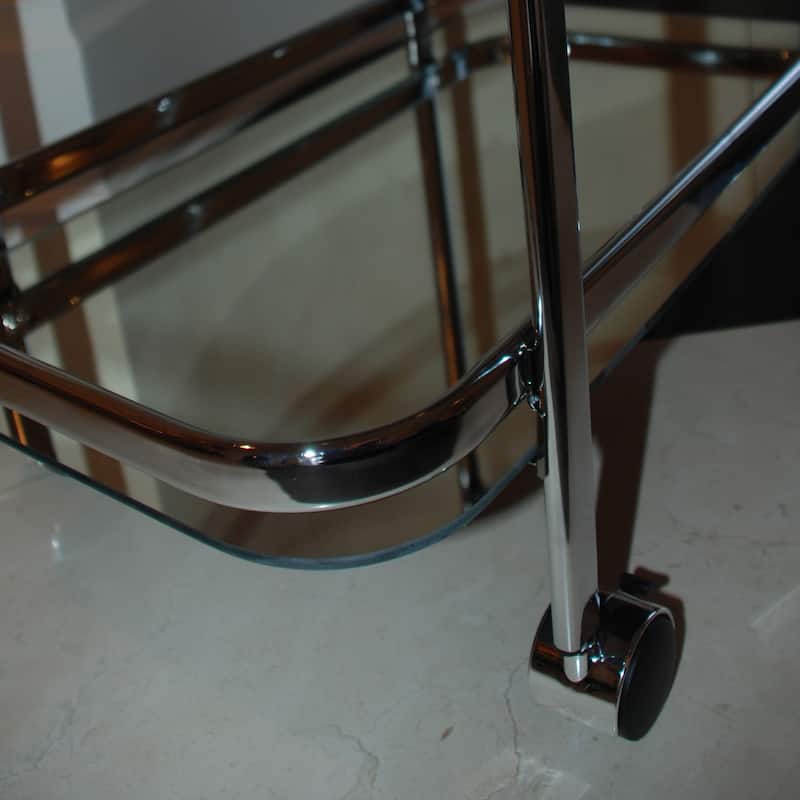 Silver Orchid Heston Metal/ Glass 2-tier Trolley