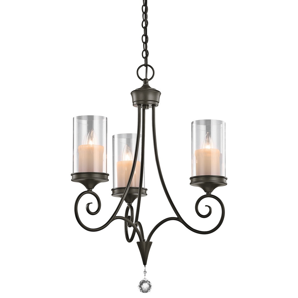 Kichler Lighting Lara Collection 3-light Shadow Bronze Chandelier - Chandeliers For Bedrooms by Overstock.com