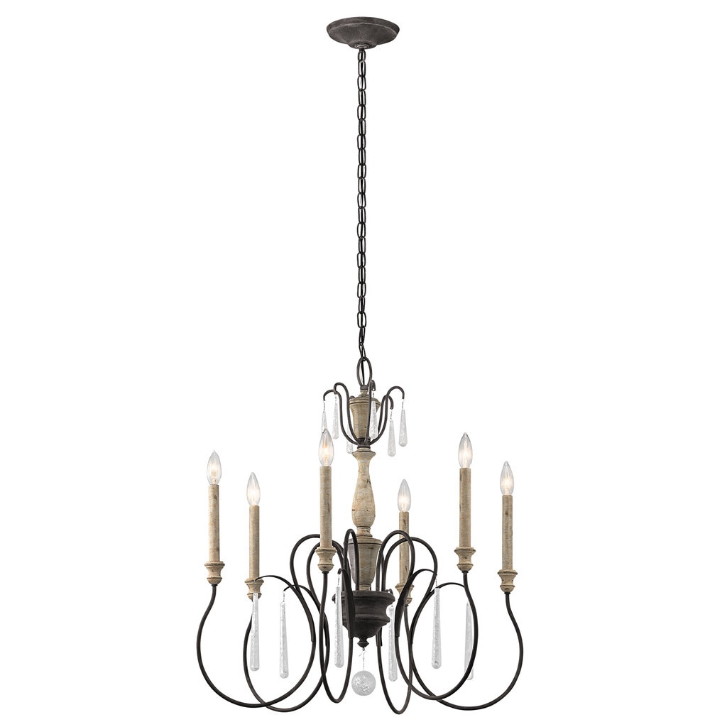 Kichler Lighting Kimblewick Collection 6-light Weathered Zinc Chandelier - Chandeliers For Bedrooms by Overstock.com