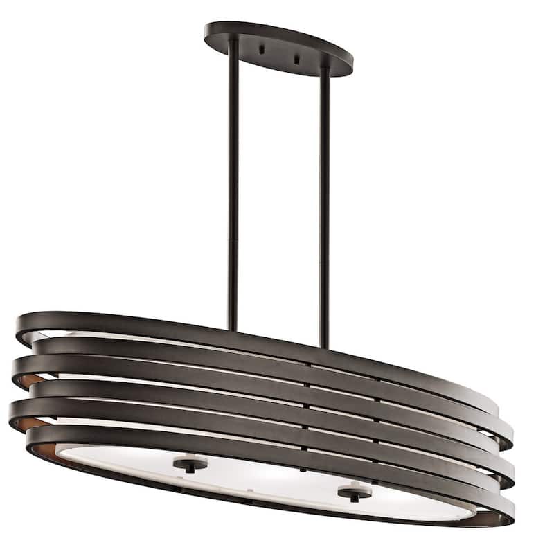 Kichler Lighting Roswell Collection 3-light Olde Bronze Oval Chandelier/Pendant