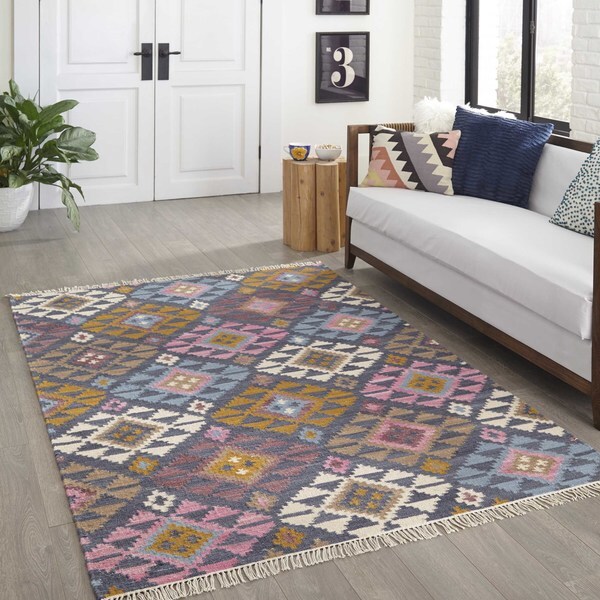 Momeni Caravan Multicolor Hand-Woven Wool Reversible Rug (7'6 X 9'6)