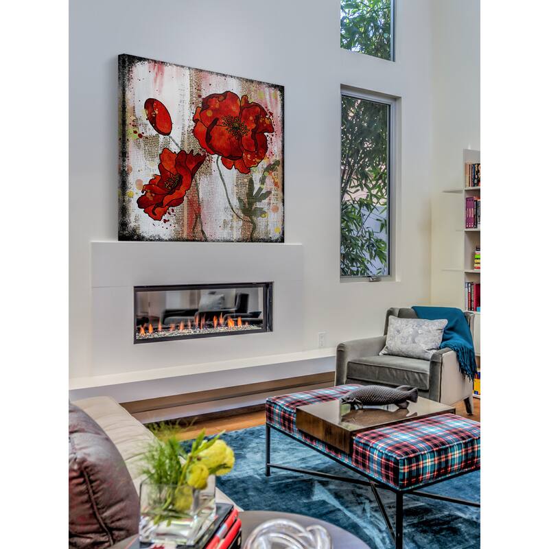 Marmont Hill Vicki Butler 'Bright Red Poppies' Painting Print on Wrapped Canvas - Multi-Color