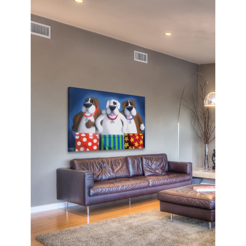 Marmont Hill - 'Boxers in Boxers' by Mike Taylor Painting Print on Wrapped Canvas