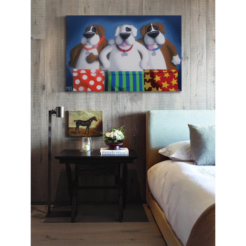 Marmont Hill - 'Boxers in Boxers' by Mike Taylor Painting Print on Wrapped Canvas