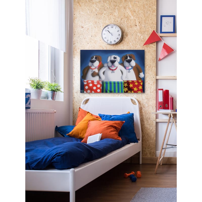 Marmont Hill - 'Boxers in Boxers' by Mike Taylor Painting Print on Wrapped Canvas