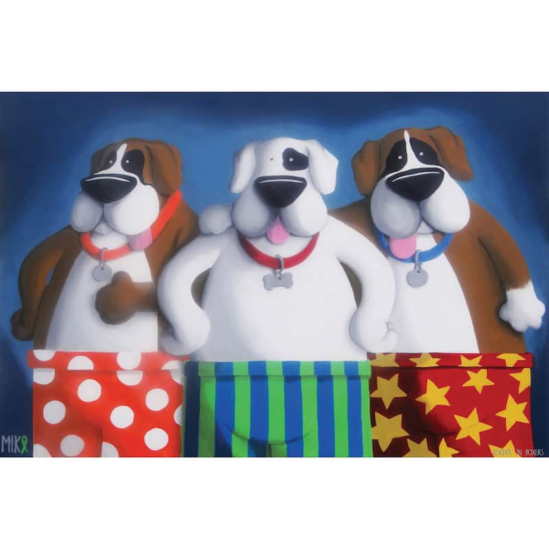 Marmont Hill - 'Boxers in Boxers' by Mike Taylor Painting Print on Wrapped Canvas