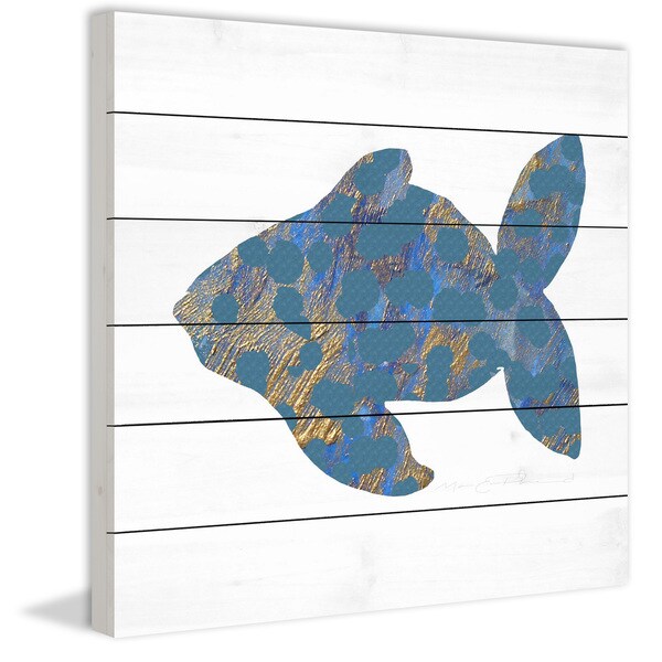 Marmont Hill - Handmade Poisson Dore Painting Print on White Wood
