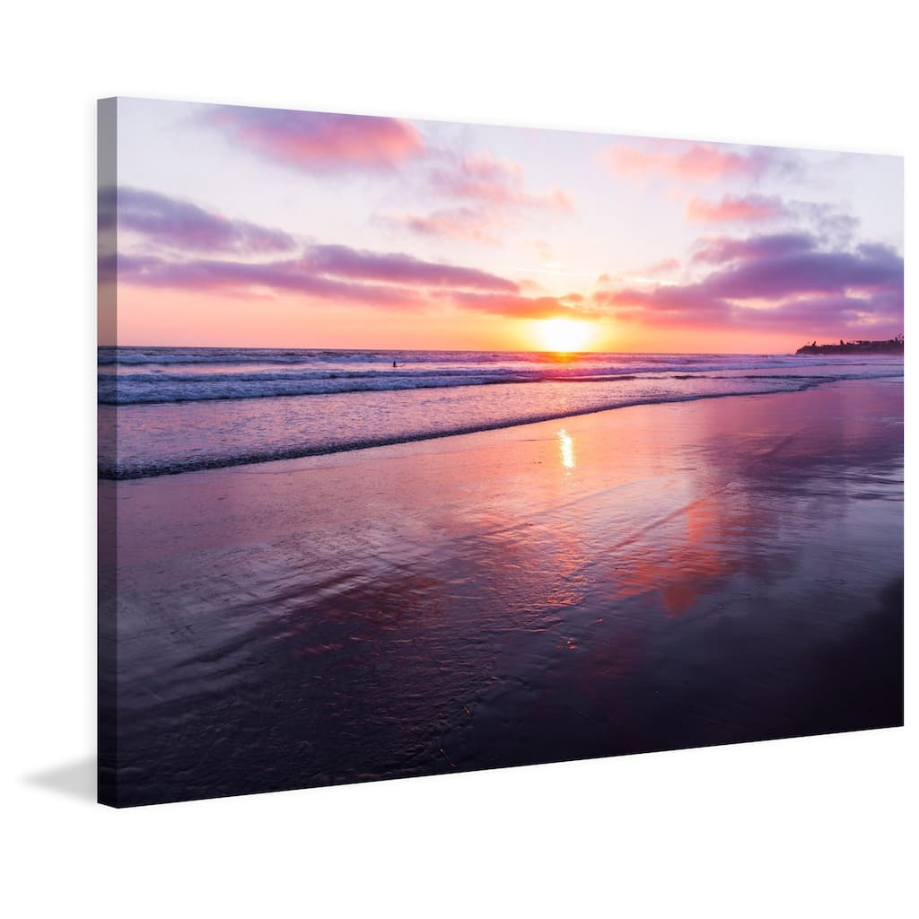 Marmont Hill - 'Cotton Candy Clouds' by Morgan J Hartley Painting Print on Wrapped Canvas - Multi-Color