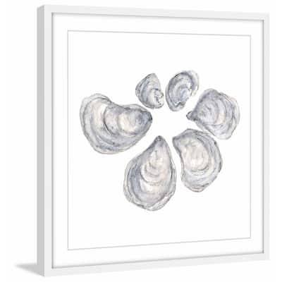 Marmont Hill - 'Oysters' by Thimble Sparrow Framed Painting Print - Multi-Color