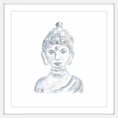 Marmont Hill - 'Buddha Statue' by Thimble Sparrow Framed Painting Print - Multi-Color