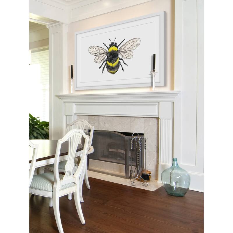 Marmont Hill - 'Bumble Bee' by Thimble Sparrow Framed Painting Print - Multi-Color