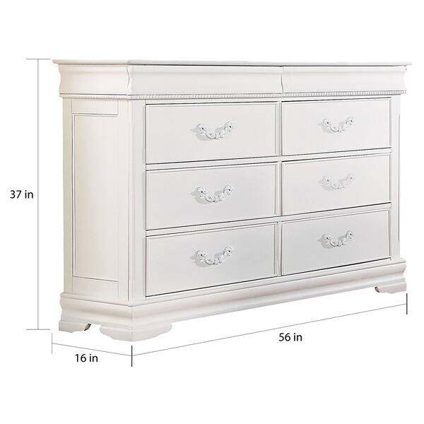 Shop Acme Furniture Classique White Pine 6 Drawer Dresser Free