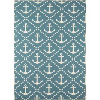 Outdoor Rugs Area For Less Clearance Liquidation Momeni Baja Anchors Blue Indoor Outdoor Area Rug 3 11 X 5